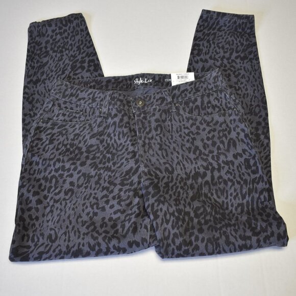 STYLE & CO SKINNY CURVY TUMMY CONTROL‎ ANIMAL PRINT JEANS SZ 6 NWT - Picture 5 of 7